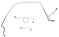 Front Brake Line Set for Select 1965-1966 Chevy Chevelle, El Camino, Malibu (SS Models) w/Manual Drum [3-PC, Stainless Steel]
