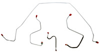 Front Brake Line Set for Select 1967 Chevy Chevelle, El Camino, Malibu with Manual Drum Brakes [4-PC, Steel]