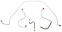 Front Brake Line Set for Select 1967 Chevy Chevelle, El Camino, Malibu with Manual Drum Brakes [4-PC, Stainless Steel]