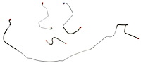 Front Brake Line Set for Select 1967 Chevy Chevelle, El Camino, Malibu (SS Models) with Manual Drum Brakes [4-PC, Steel]