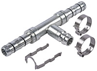 EZ Clip A/C Hose End Fitting Kit with In-Line R134a Port [-8 Hose Fitting, Straight]