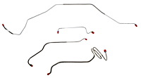 Front Brake Line Set for Select 1968 Chevy Chevelle, El Camino, Malibu (SS Models) w/Manual Drum [4-PC, Stainless Steel]