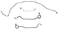 Front Brake Line Set for Select 1969-1972 Chevy Chevelle, El Camino, Malibu w/Manual Drum [4-PC, Stainless Steel]