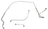 Front Brake Line Set for Select 1965-1966 Chevy Chevelle, El Camino, Malibu (SS Models) w/Power Drum [4-PC, Stainless Steel]