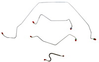 Front Brake Line Set for Select 1967 Chevy Chevelle, El Camino, Malibu w/Power Drum [4-PC, Stainless Steel]