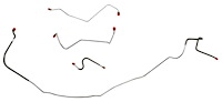Front Brake Line Set for Select 1967 Chevy Chevelle, El Camino, Malibu (SS Models) w/Power Drum [4-PC, Steel]