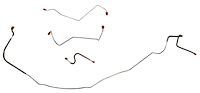 Front Brake Line Set for Select 1967 Chevy Chevelle, El Camino, Malibu (SS Models) w/Power Drum [4-PC, Stainless Steel]