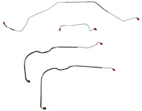 Front Brake Line Set for Select 1968 Chevy Chevelle, El Camino, Malibu (SS Models) w/Power Drum [4-PC, Steel]