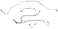 Front Brake Line Set for Select 1968 Chevy Chevelle, El Camino, Malibu (SS Models) w/Manual Disc [5-PC, Stainless Steel]