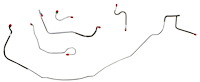 Front Brake Line Set for Select 1967 Chevy Chevelle, El Camino, Malibu (SS Models) w/Power Disc [5-PC, Steel]