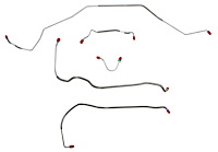 Front Brake Line Set for Select 1968 Chevy Chevelle, El Camino, Malibu (SS Models) w/Power Disc [5-PC, Stainless Steel]