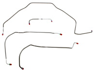 Front Brake Line Set for Select 1971-1972 Chevy Chevelle, El Camino, Malibu w/Power Disc [4-PC, Stainless Steel]