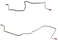 Rear Axle Brake Line Set for 1986-1989 Chevy Camaro, Pontiac Firebird with Rear Drum Brakes/Borg-Warner HD Axle [2-PC, Steel]