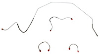 Front Brake Line Set for Select 1967-1968 Chevy Camaro, Chevy II/Nova with Standard Drum Brakes [4-PC, Steel]