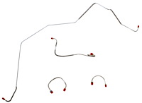 Front Brake Line Set for Select 1967-1968 Chevy Camaro, Chevy II/Nova with Power Drum Brakes [4-PC, Steel]
