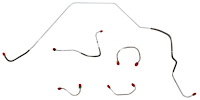 Front Brake Line Set for Select 1967-1968 Chevy Camaro, Chevy II/Nova with Standard Disc Brakes [4-PC, Steel]