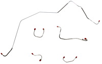 Front Brake Line Set for Select 1967-1968 Chevy Camaro, Chevy II/Nova with Power Disc Brakes [5-PC, Steel]