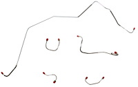 Front Brake Line Set for Select 1967-1968 Chevy Camaro, Chevy II/Nova with Power Disc Brakes [4-PC, Stainless Steel]