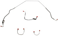 Front Brake Line Set for 1969 Chevy Camaro with Standard Drum Brakes [4-PC, Steel]