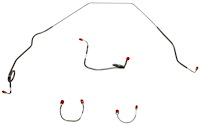 Front Brake Line Set for 1969 Chevy Camaro with Standard Drum Brakes [4-PC, Stainless Steel]