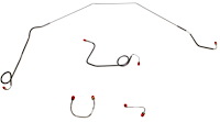 Front Brake Line Set for 1969-1973 Chevy Camaro, Nova  with Power Drum Brakes [4-PC, Steel]