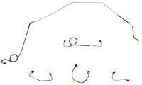 Front Brake Line Set for 1969 Chevy Camaro, Nova with Power Disc Brakes [5-PC, Stainless Steel]