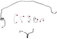 Front Brake Line Set for 1970 Chevy Camaro, Pontiac Firebird with Power Disc Brakes/None Armor [7-PC, Steel]