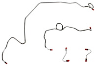 Front Brake Line Set for 1989-1992 Chevy Camaro, Pontiac Firebird with 5.0L/5.7L Eng./Course Thread [Steel]