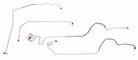 Front Brake Line Set for 1973-1980 Chevy K10/K20, GMC K1500/K2500 Trucks with Power Brakes [7-PC, Stainless Steel]