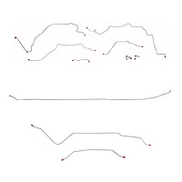 Complete Brake Line Set for 1967-1970 Chevy C10, GMC C1500 2WD Trucks w/Power Brakes/Long Bed/6-Lug/Coil Springs [Stainless]