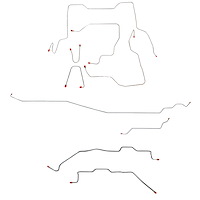Complete Brake Line Set for 1995-2000 GM 2500/3500 4WD Regular Cab Trucks with Short Bed [Stainless Steel]