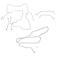 Complete Brake Line Set for 1995-2000 GM 2500/3500 4WD Regular Cab Trucks with Long Bed [Stainless Steel]