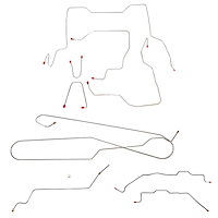 Complete Brake Line Set for 1995-2000 GM 2500/3500 4WD Extended Cab Trucks with Short Bed [Stainless Steel]