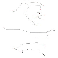 Complete Brake Line Set for 1995-2000 GM 2500/3500 2WD Regular Cab Trucks with Short Bed [Stainless Steel]