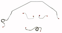 Front Brake Line Set for 1971-1973 Chevrolet Nova with Power Disc Brakes [4-PC, Stainless Steel]
