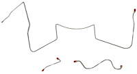 Front Brake Line Set for 1964-1965 Pontiac GTO, Lemans, Tempest w/Manual Drum [Stainless Steel]