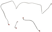 Front Brake Line Set for 1966 Pontiac GTO, Lemans, Tempest with Power Drum Brakes [5-PC, Stainless Steel]