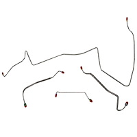 Front Brake Line Set for 1967 Pontiac GTO, Lemans, Tempest with Manual Drum/Non-Ram Air, HO Eng. [4-PC, Stainless Steel]