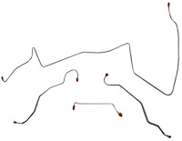 Front Brake Line Set for 1967 Pontiac GTO, Lemans, Tempest with Power Drum/Non-Ram Air, HO Eng. [4-PC, Stainless Steel]
