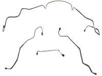 Front Brake Line Set for 1967 Pontiac GTO, Lemans, Tempest with Power Drum/Ram Air or HO Engine [4-PC, Stainless Steel]