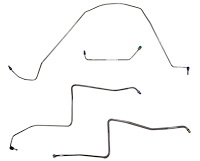 Front Brake Line Set for 1967 Buick Skylark, GS with Power Drum [4-PC, Stainless Steel]