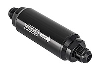 Billet Aluminum In-Line Fuel Filter for Gasoline Applications, 5 in. Long [-10 AN Black]