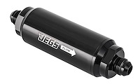 Billet Aluminum In-Line Fuel Filter for Gas, E85 & Alcohol Applications, 5 in. Long [-8 AN Black]