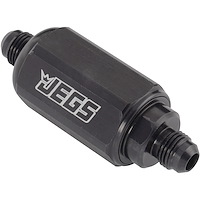 Compact Billet Aluminum In-Line Fuel Filter, 2 5/16 in. Long [-6 AN Male/Male, Black]