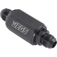 Compact Billet Aluminum In-Line Fuel Filter, 2 5/16 in. Long [-8 AN Male/Male, Black]