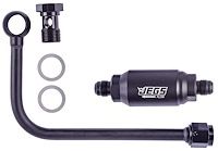 Single Feed Filtered Fuel Line for Edelbrock/Carter AFB Single Feed Carbs [Aluminum, Black]