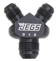 AN Y-Fitting [-8 AN Male x Dual -6 AN Male, Black]