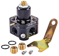 Fuel Pressure Regulator for Supercharged and Turbocharged Carbureted Engines [1.5-25 psi Outlet Pressure, Black Anodized]
