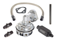 Mechanical Fuel Pump & Installation Kit for Big Block Chevy 396-427-454 [80 gph, Black Fittings]