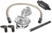 Mechanical Fuel Pump & Installation Kit for Big Block Chevy 396-427-454 [110 gph, Black Fittings]